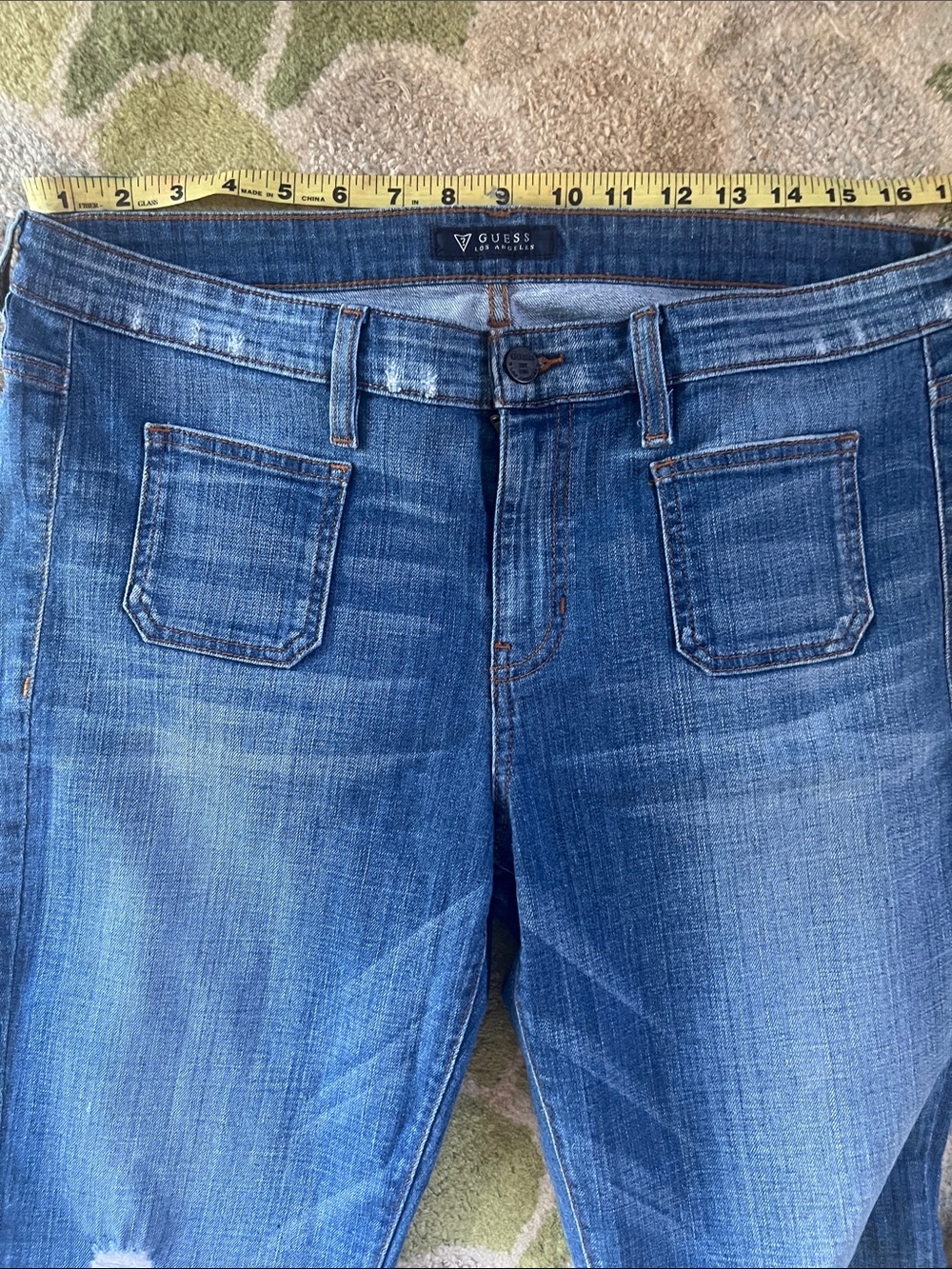 Guess Women's Dark Blue Flare Jeans - Picture 6 of 9
